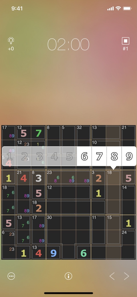 9 digits sudoku – screenshot